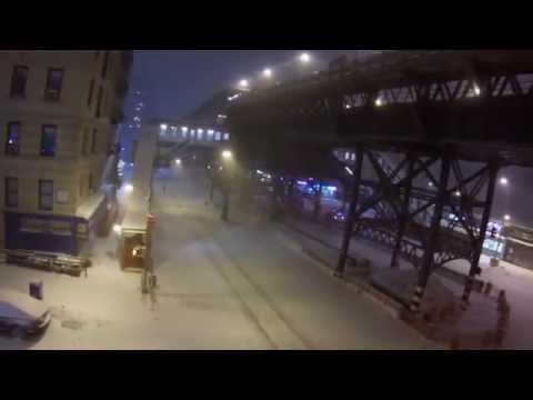 1-26-15 Drone Flying Through NYC Snow Storm