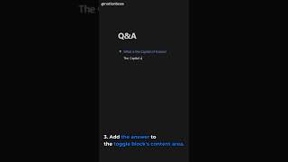 Let’s Build a Q&A with collapsible answers Toggle lists in Notion. screenshot 2