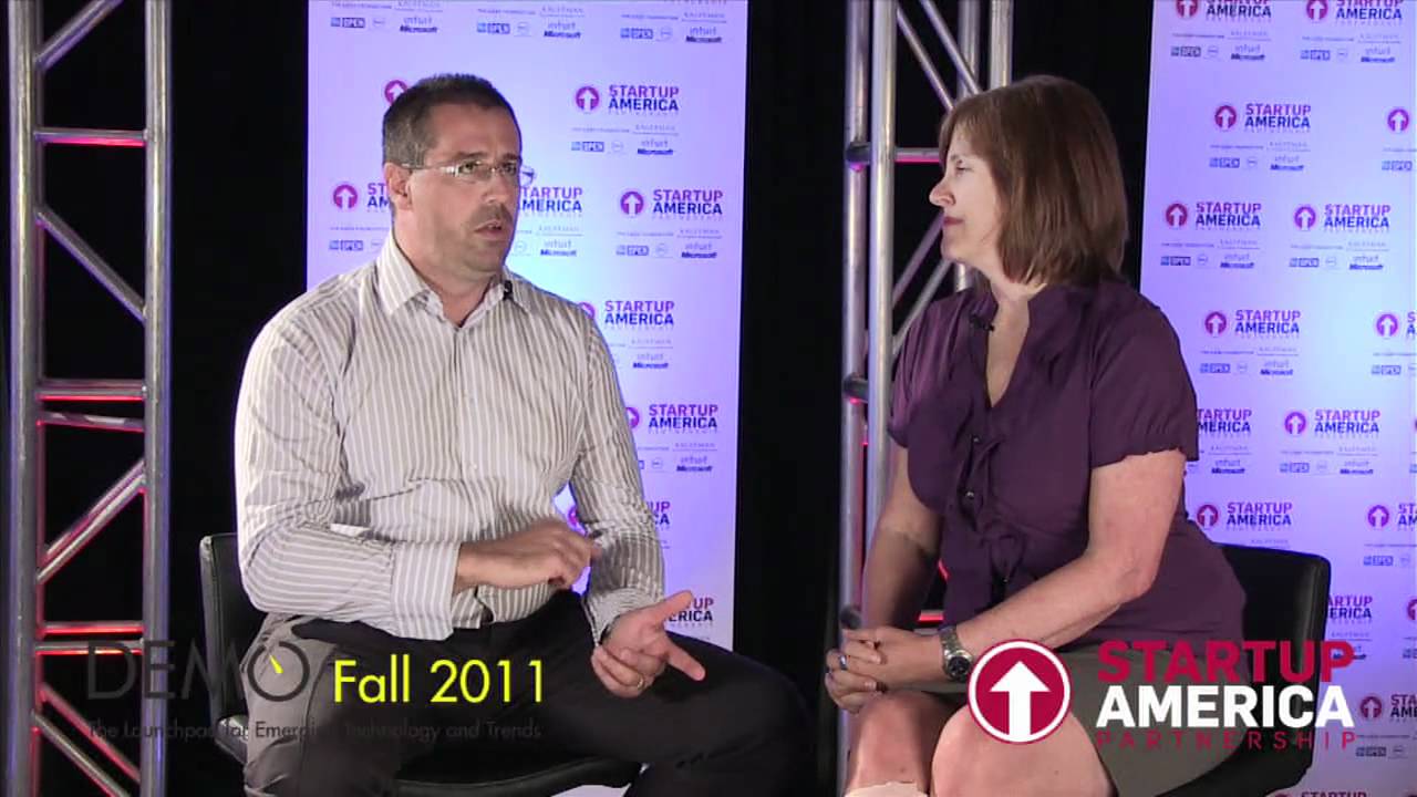 Andrea Guglielmi, CEO of 1Ring (@1ringcom), at the Startup America HD Social Lounge, DEMO Fall 2011