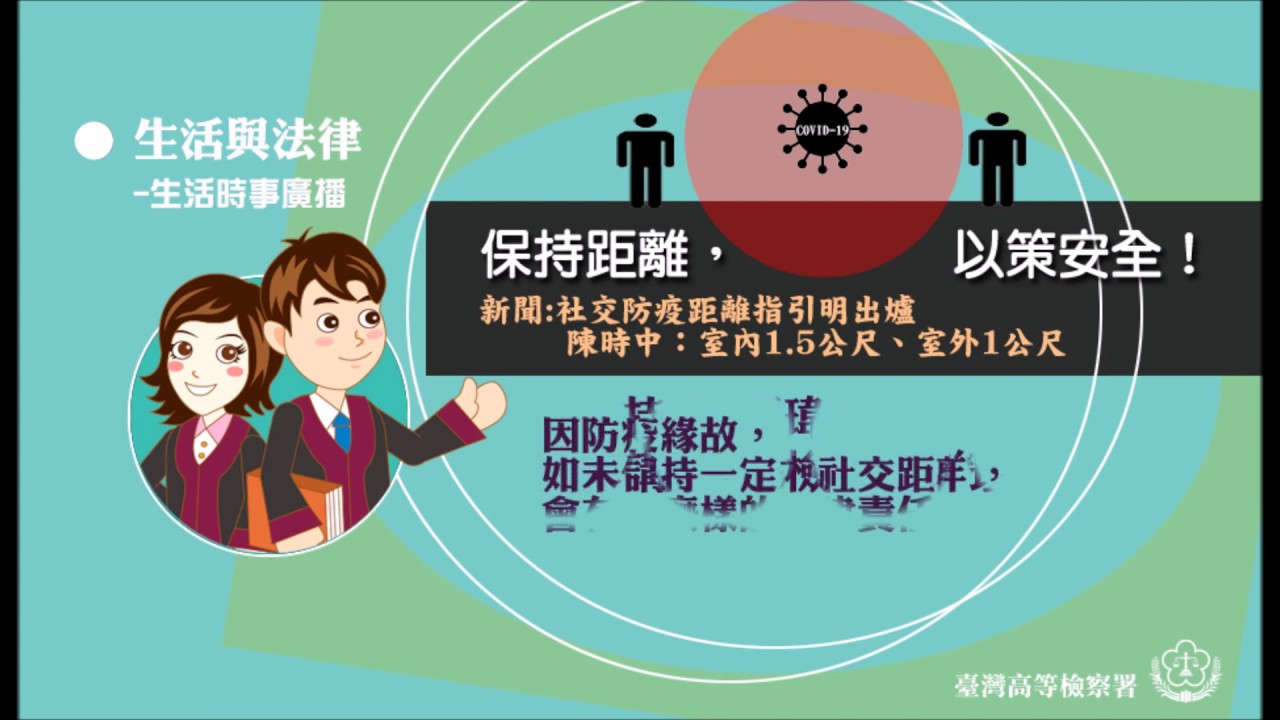 保持距離 以策安全 社交防疫距離指引明出爐陳時中 室內1 5公尺 室外1公尺 生活與法律 臺灣高等檢察署