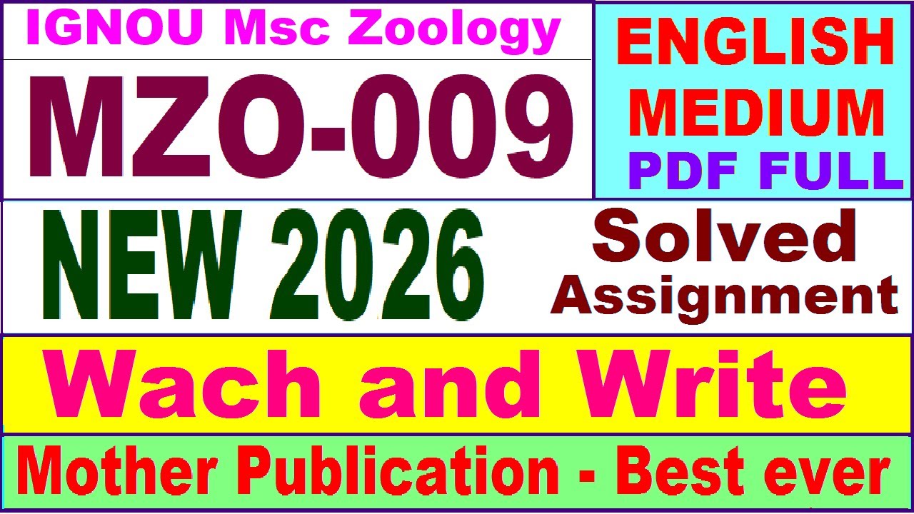 MZO 009 solved assignment 2026 in English || mzo 009 solved assignment 2026 || ignou mzo9
