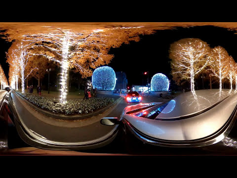 VR 【4K 360ﾟmovie】ロームのクリスマスイルミネーション  (music ver.)　#京都 #ドライブ #クリスマス #イルミネーション #ローム #VR #360°