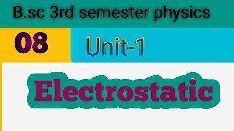 Bsc 3rd semester physics|| Unit-1|| Electrostatic|| by Vivek singh