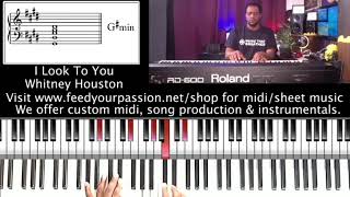 Video thumbnail of "I Look To You (chords) - Whitney Houston"