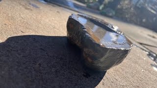 Making a tiny birdbath from a backyard rock