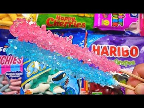 Yummy Candy Opening rock candy gummy asmr snack Pink Blue food