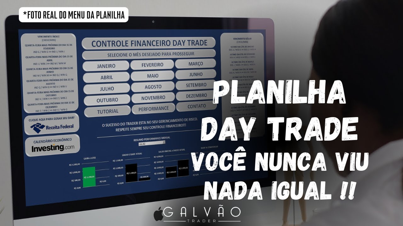 PLANILHA DAY TRADE - ÍNDICE E DÓLAR (100% AUTOMATIZADA) 