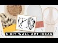 5 DIY WALL ART DECOR IDEAS - Affordable + Cute Room Decor!!