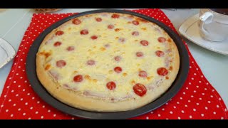 Пицца с Ветчиной и Сыром на Тонком Тесте ☆ По-Домашнему ☆ Pizza Ham & Cheese