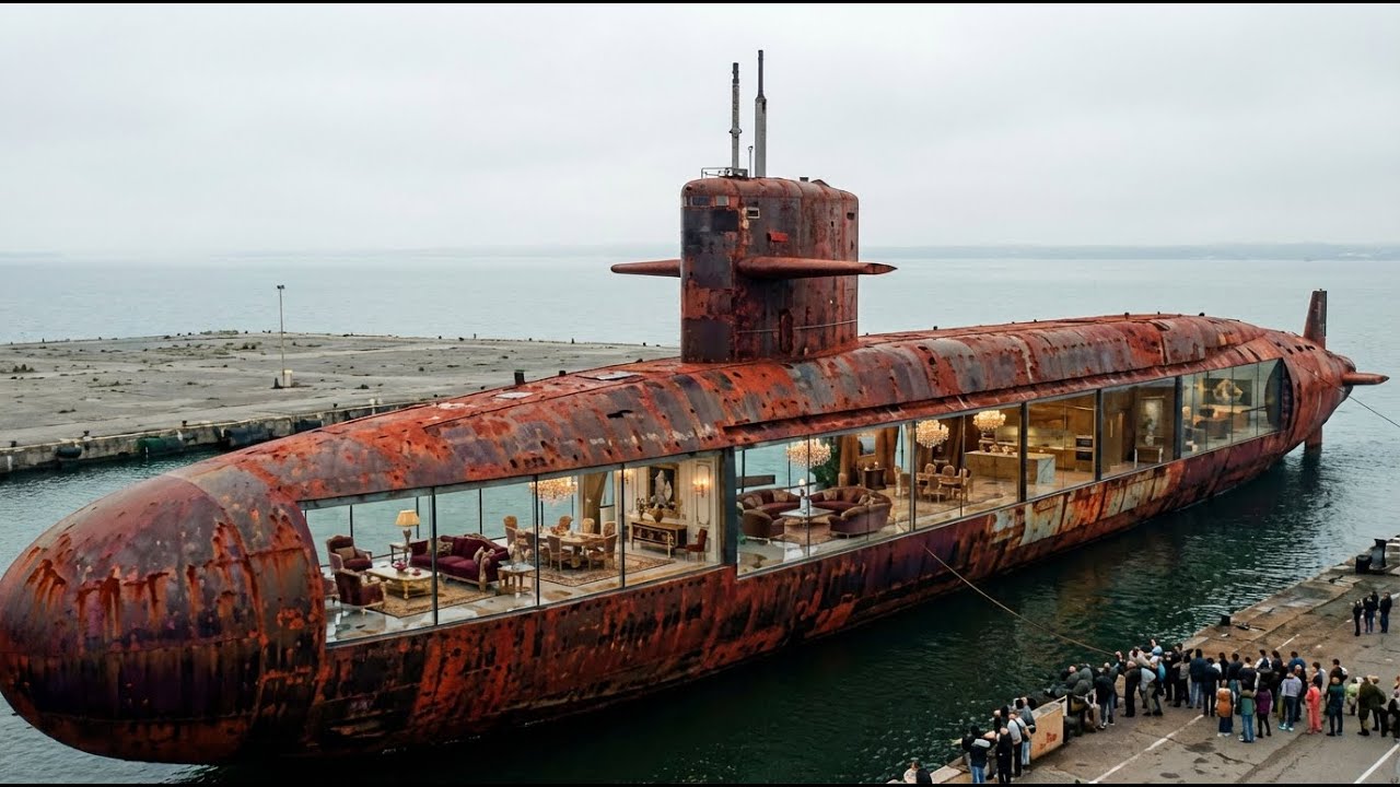 Building a Home Inside an Abandoned Submarine Alone on the Ocean Floor | Full ASMR Build