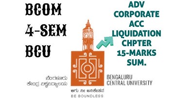 BCU | ADV CORPORATE ACC | CHAPTER -1 | 15 MARKS | EXPLAINED WITH SOLUTION.