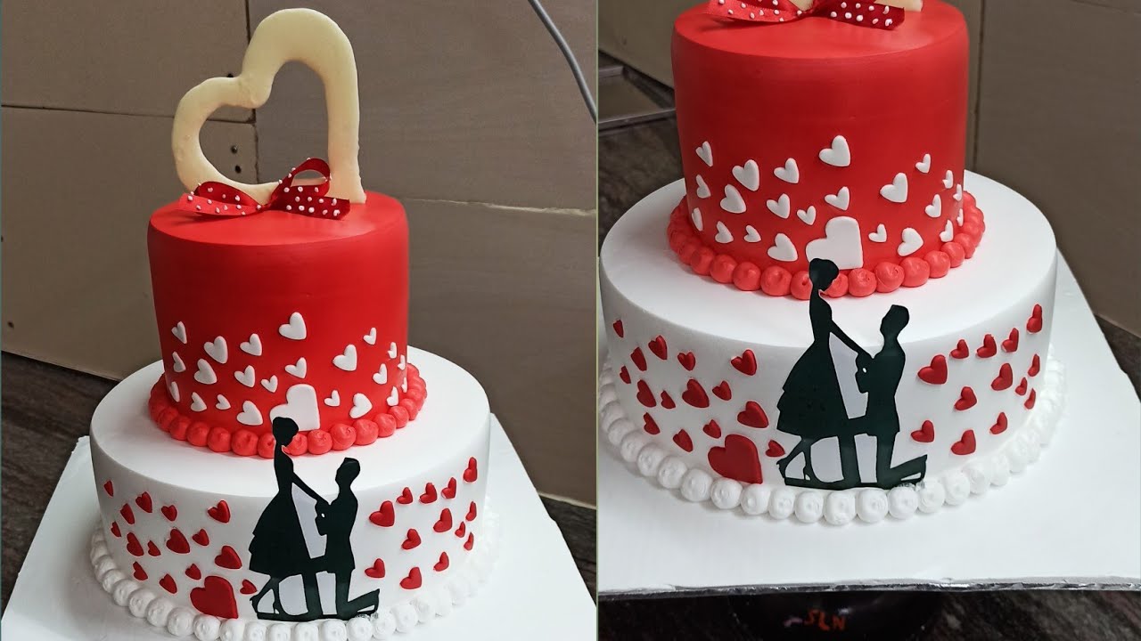 Two Tier Engagement Cake | Most Wonderful Cake Decoration - YouTube