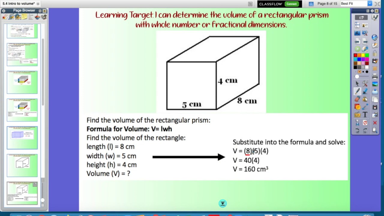 volume of a square prism