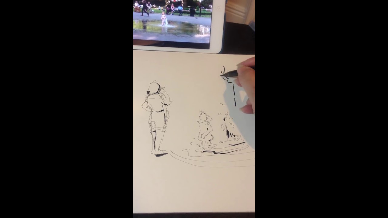 ink drawing with washable ink