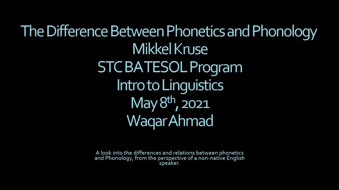 The Difference Between and Phonology YouTube
