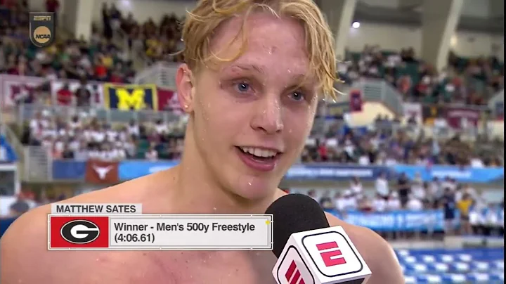 NCAA MENS SWIMMING : MATTHEW SATES (UGA) WINS 500F...