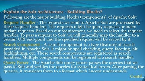 Apache Solr Interview Questions and Answers for freshers and experienced– Part 1