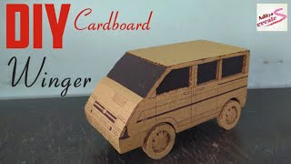 How to make cardboard winger | cardboard mini bus