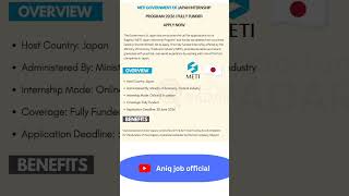 Govt of Japan internship program 2026