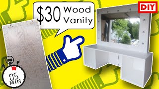 Diy Vanity Mirror with Lights and Desk | Only $30 (FREE PDF File Available)