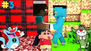 #3 | Minecraft | Shinchan Oggy and Jack Going To Kill Herobrine | Minecraft Oggy and Jack |