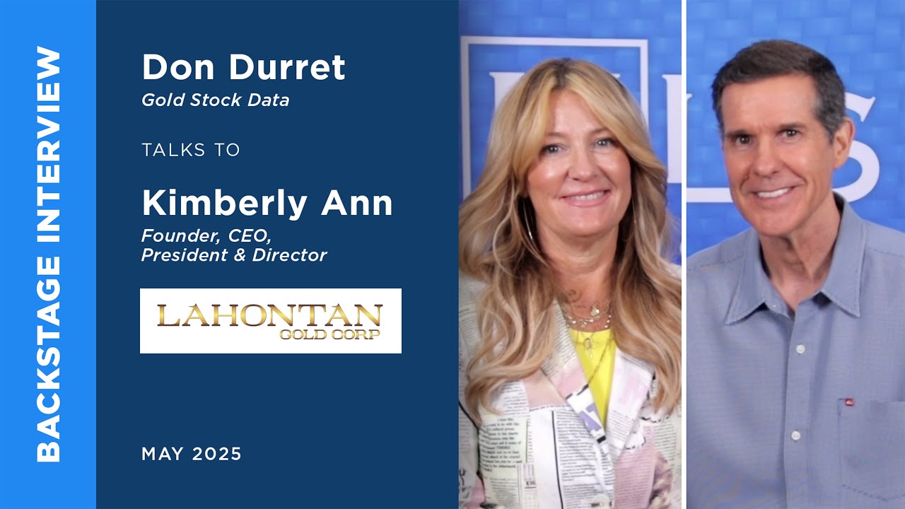 Kimberly Ann of Lahontan Gold Corp. talks to Don Durrett at the May Metals Investor Forum