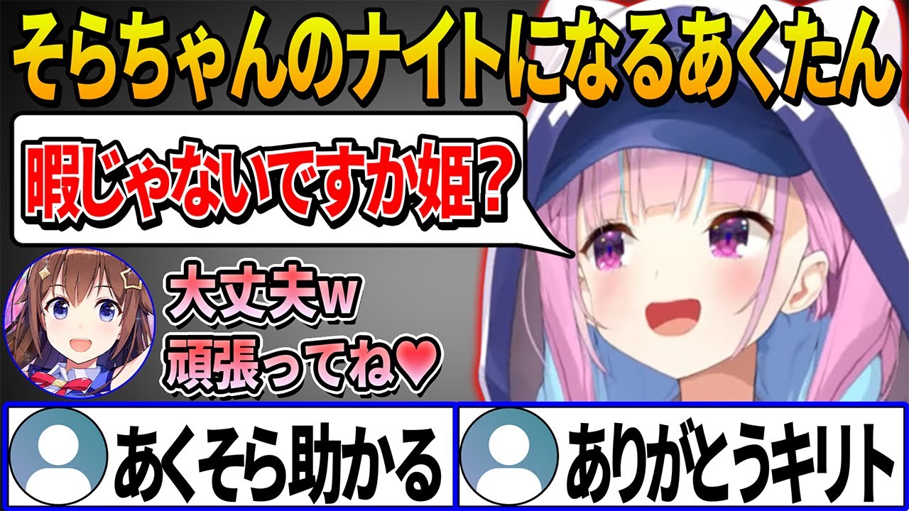 【ホロARK】そらちゃんを姫プして全力で守りナイトとなるあくたんの二人の貴重な絡みシーン【ホロライブ切り抜き/ときのそら/湊あくあ】