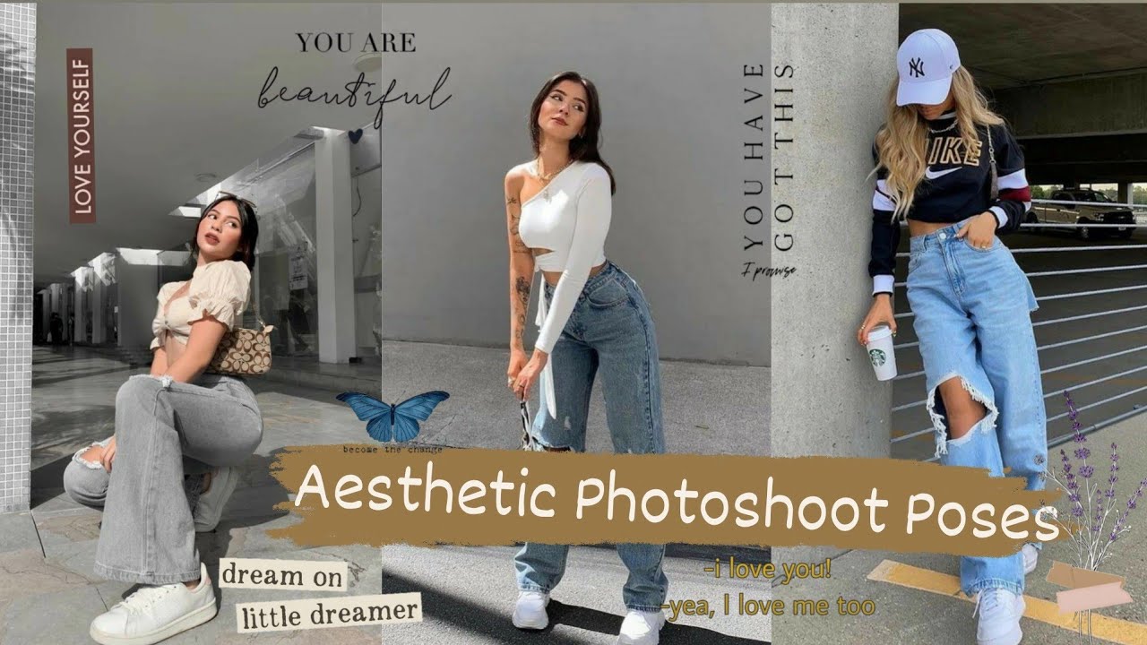 Aesthetic Photo Ideas For Girls/Wide Leg Jeans Photoshoot Poses/Jeans