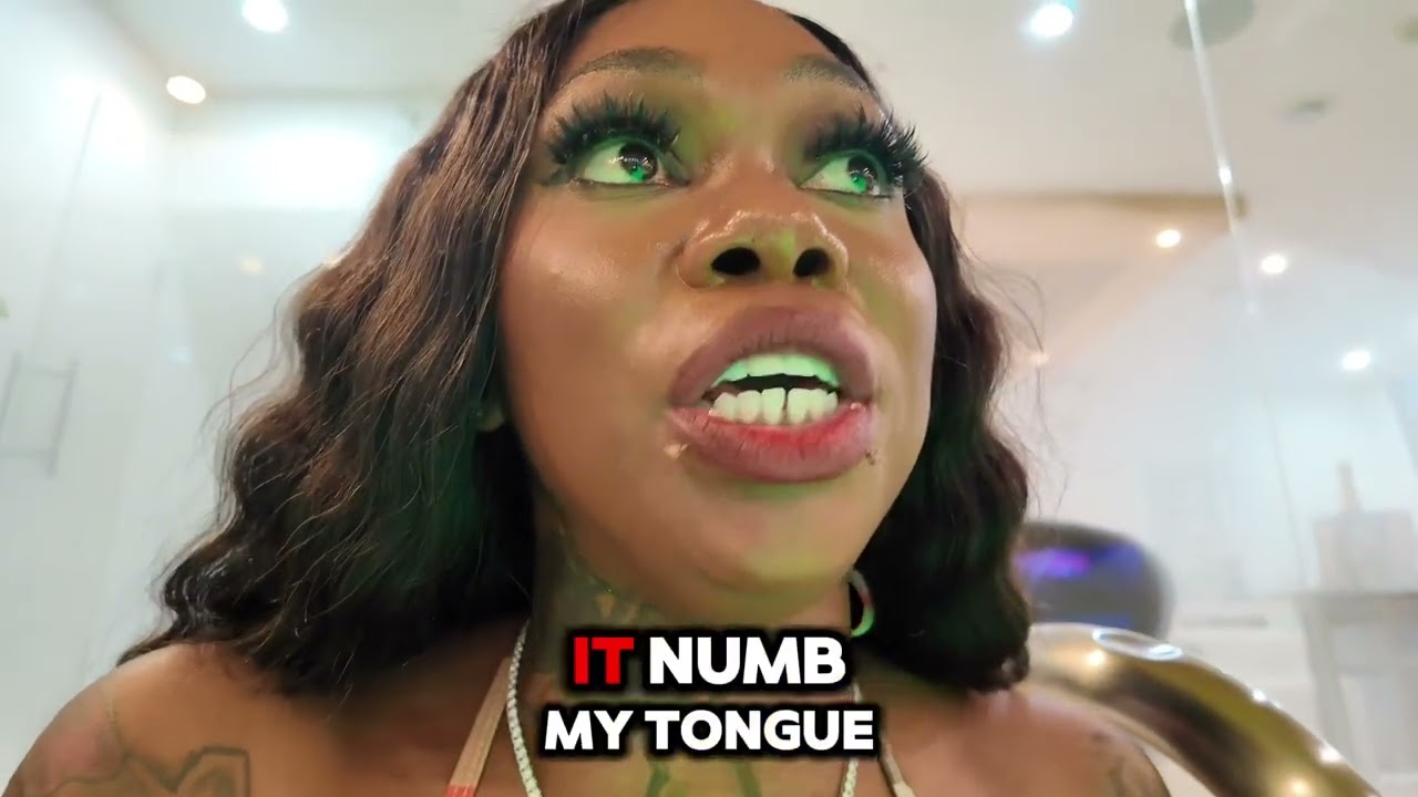 Eating SUPER SOUR lemon drops at SYBARIS SUITES 