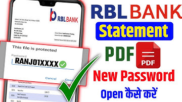 rbl bank statement pdf password | how to open rbl bank statement pdf password | rbl bank