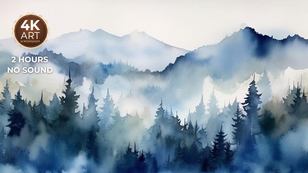 Watercolor Deep Forest I 2 Hours Screensaver.