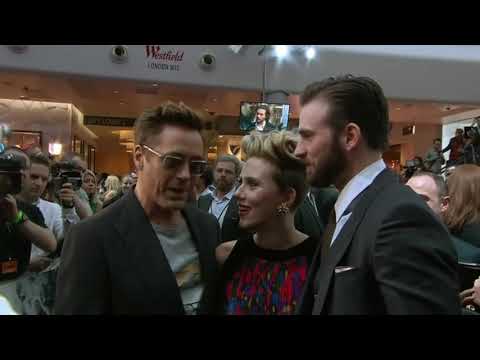 Chris Evans and Scarlet Johansson& Robert Downey Jr in The Avengers: Age Of Ultron'