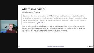 R/Pharma 2022 Day 2: Tom Mock. Introduction to Quarto