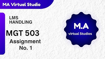 mgt 503 Assignment 01 solution Spring 2025