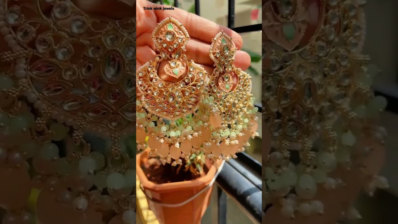 trendy polki earrings at www.trinkwinkjewels.com