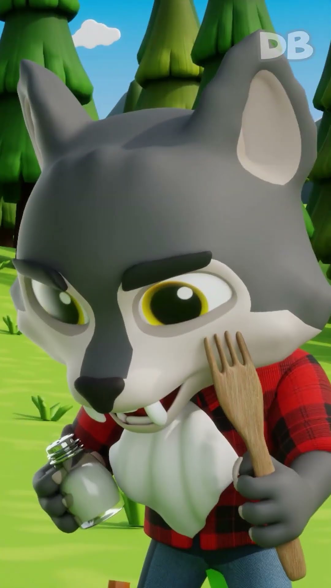 Hungry Bunnies and Hungry Wolf | D Billions #shorts