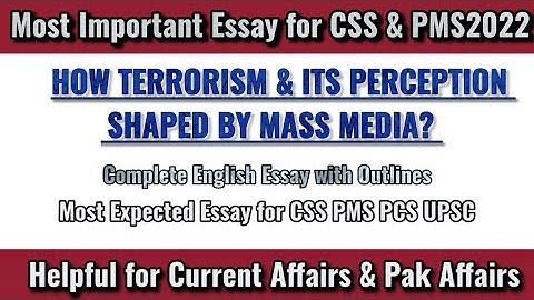 CSS 2023: Most Important English Essay on Terrorism & Media Perception | @JWTCSSVideos
