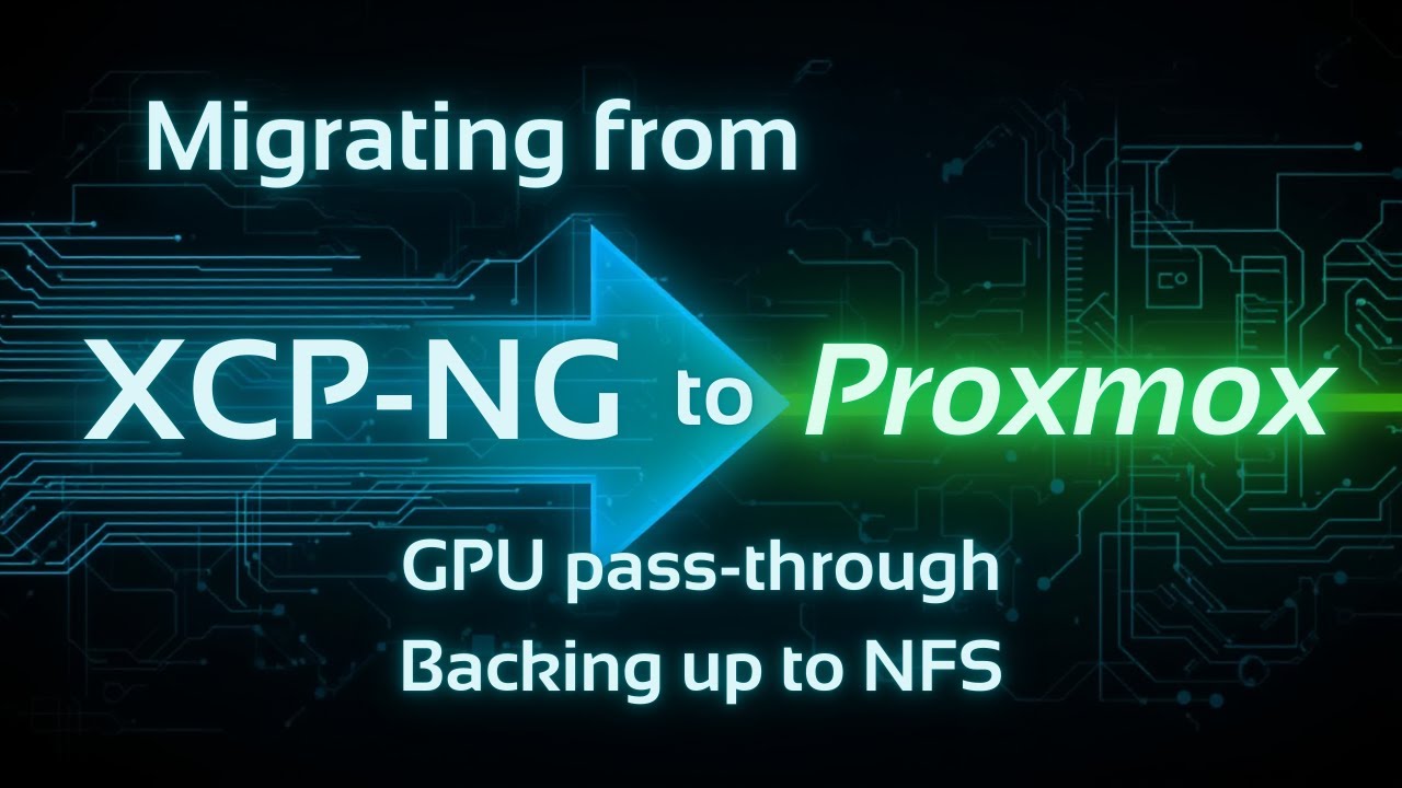 Migrating from XCP-NG to Proxmox: GPU pass-through and backing up to TrueNAS over NFS.