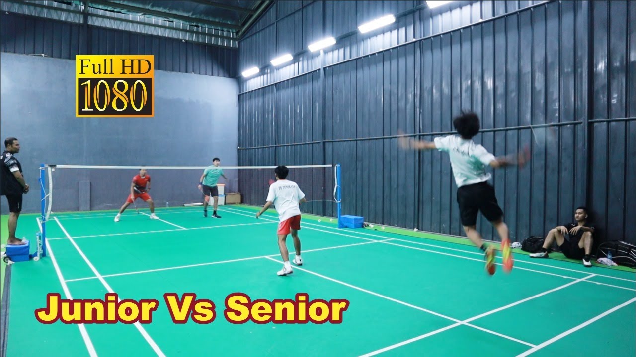 Badminton...!!! Junior VS Senior - YouTube