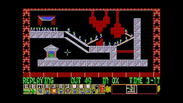 Lemmings custom - "The squares fight back!" by Clam ( two solutions ) ( Lemmix )