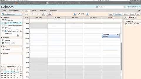Viewing/Printing/Deleting Calendars in Zimbra 8