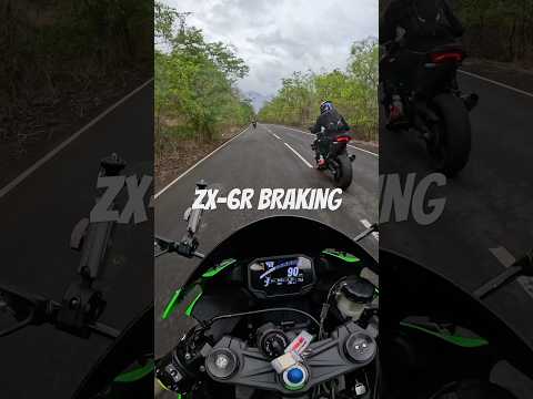 Kawasaki ZX-6R - Most Efficient Braking in the Segment 🔥 #zx6r #kawasakininja #brembo