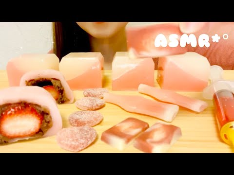 【ASMR】ピンクのお菓子🌷を食べる【咀嚼音】
