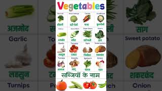 🥕 Vegetables Name for Kids | सब्जियों के नाम | Learn Vegetables in English and Hindi 🌽 #vagetables