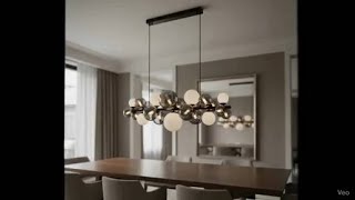VELOURA Linear Chandelier  Modern Minimalist Black  White Pendant Lighting for Elegant Interiors