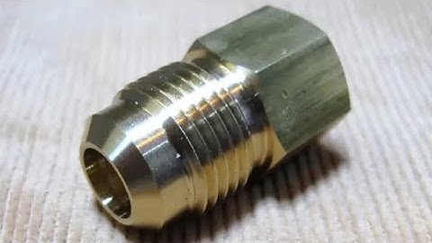 Cnc lathe threading brass part, drilled in one lathe and bored & tapped in another small cnc lathe