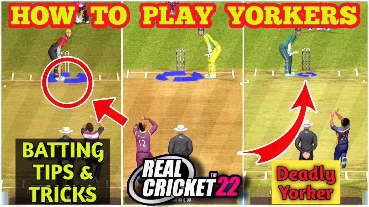 How To Play Yorkers in Real cricket 22 | Batting Tips & Tricks against Deadly Yorkers 😎🏏 