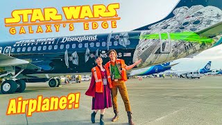 We flew on the NEW Star Wars Galaxy's Edge Airplane to Disneyland!