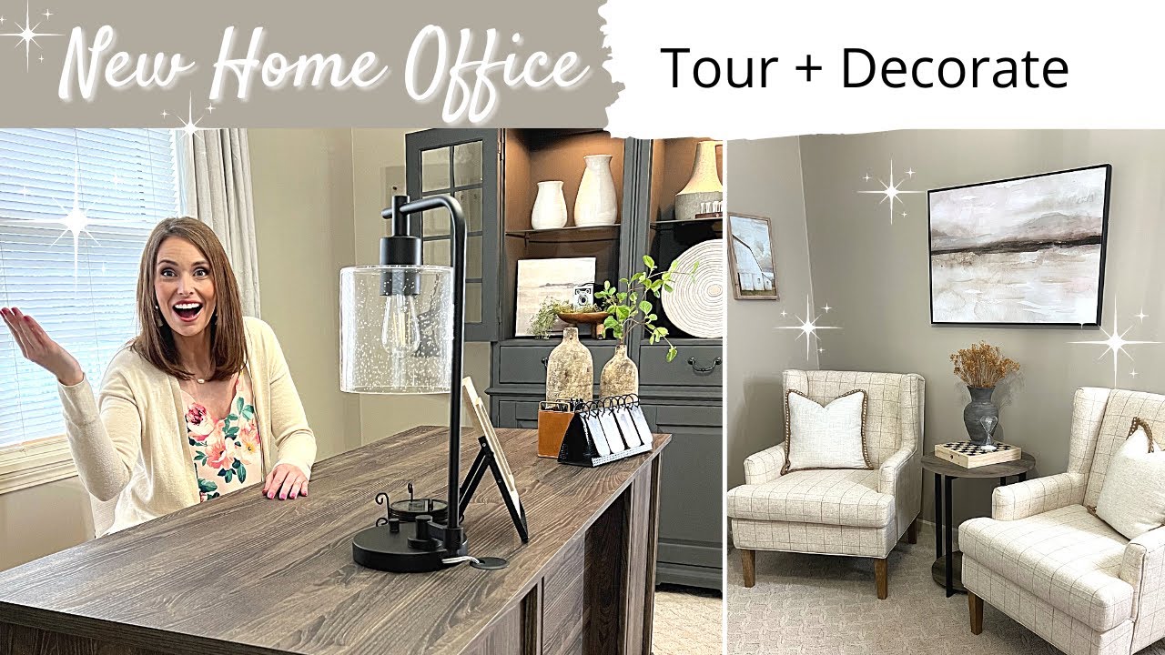 NEW HOME OFFICE TOUR | HOME OFFICE MAKEOVER | OFFICE DECOR STYLING ...