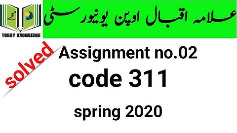aiou solved Assignment spring 2020 | code 311 Assignment no.02